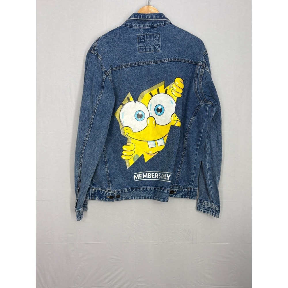Members Only X Nickelodeon SpongeBob SquarePants Trucker Jacket Mens Blue XL